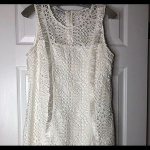 White Eyelet bebe dress sz 14
